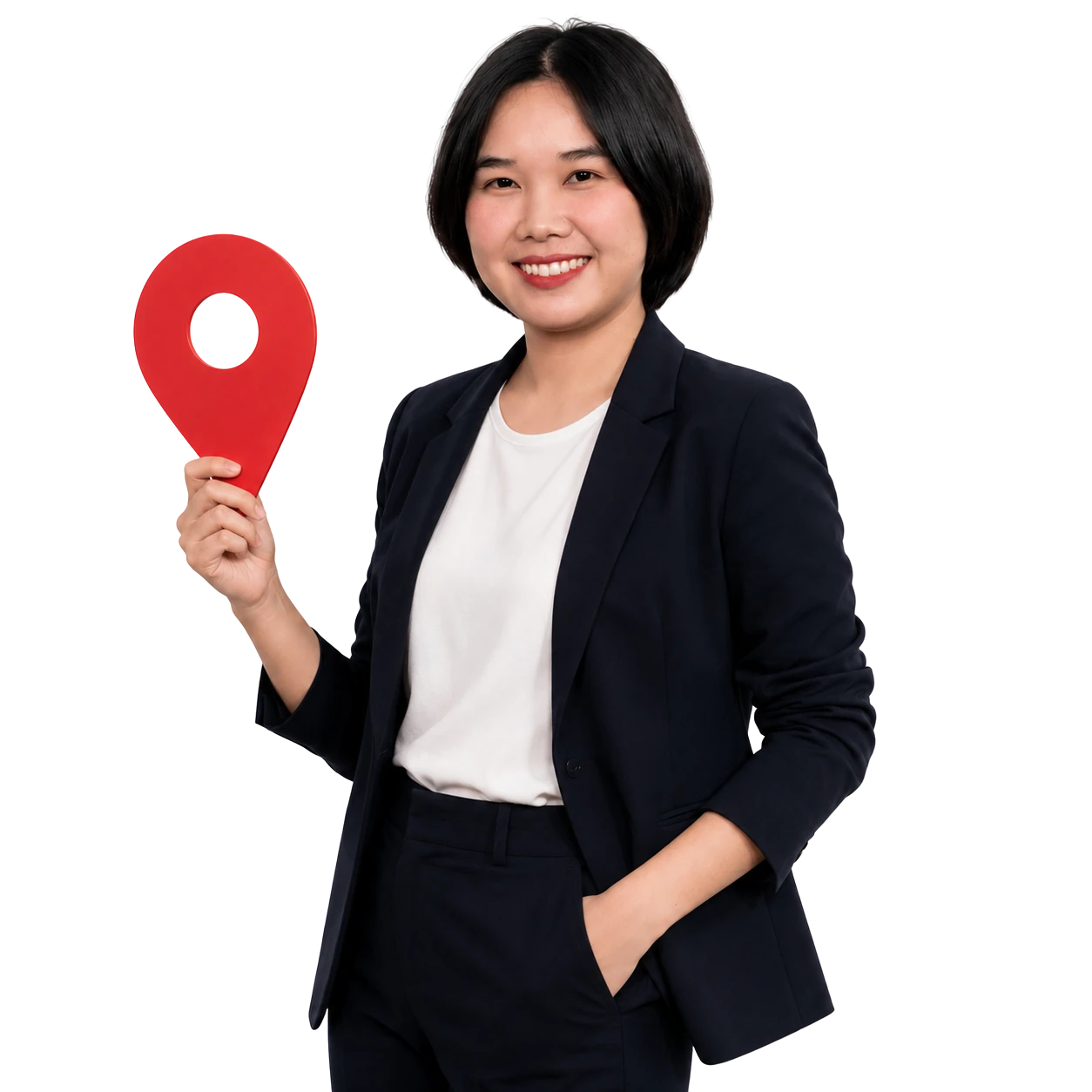 Nook, Local SEO Team Lead at Marketing Bear, holding a map location pin
